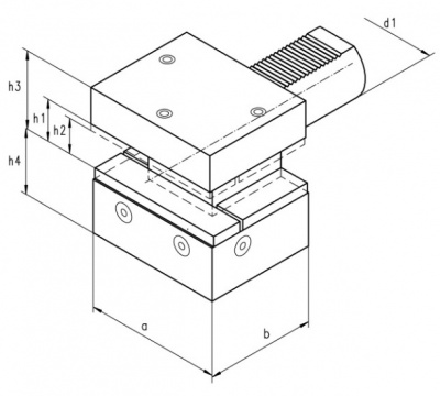 VDI30 (DIN69880) D2, 20mm - 16mm Square Shank, Multi-Seat Overhead Tool Holder, (60mm Depth)
